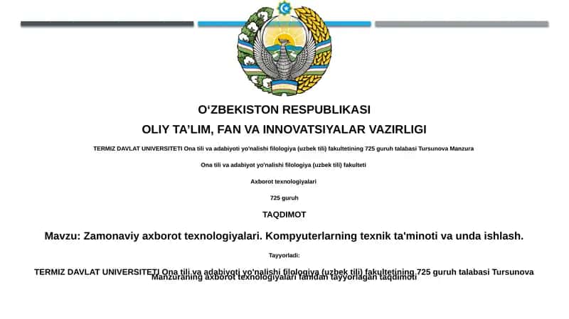 Zamonaviy axborot texnologiyalari