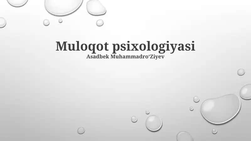 Muloqot psixologiyasi