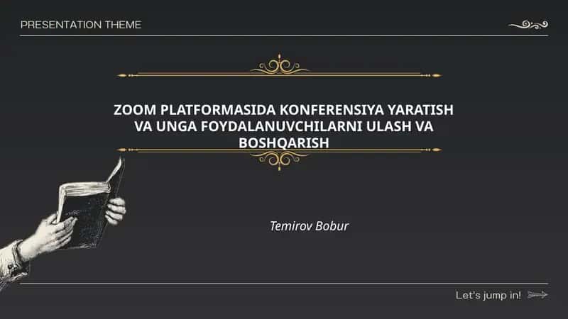 ZOOM PLATFORMASIDA KONFERENSIYA YARATISH VA UNGA FOYDALANUVCHILARNI ULASH VA BOSHQARISH