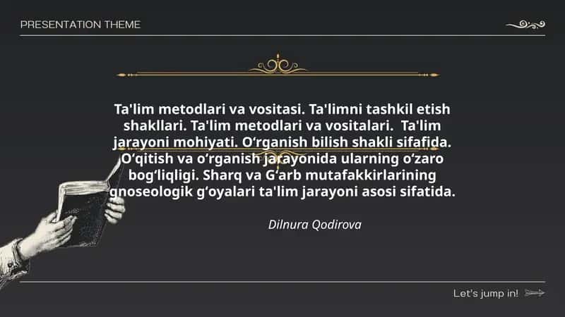 Ta'lim Metodlari va Vositasi
