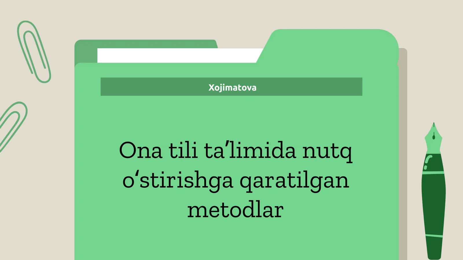 Nutq o'stirish metodlari