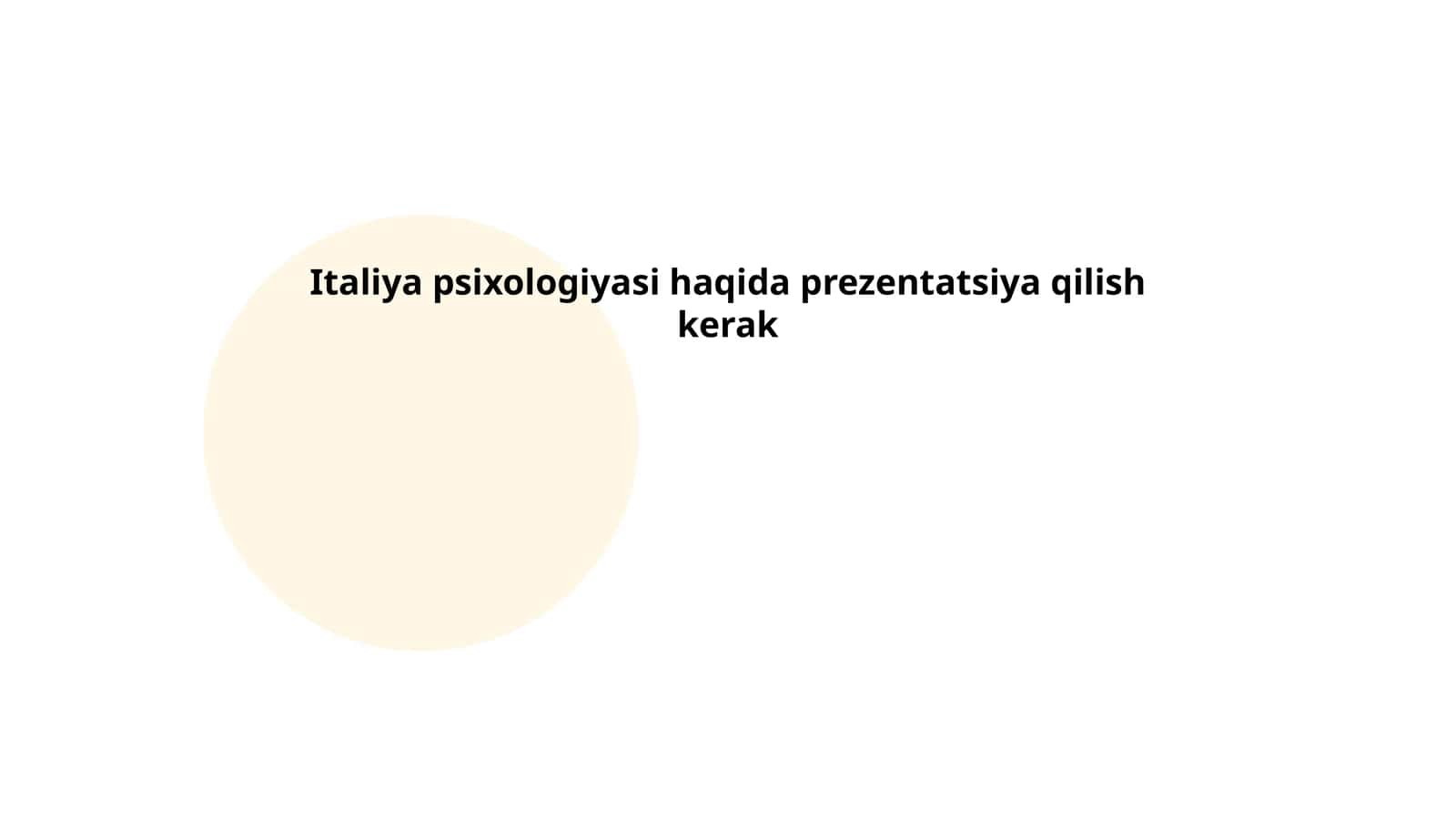 Italiya psixologiyasi haqida prezentatsiya