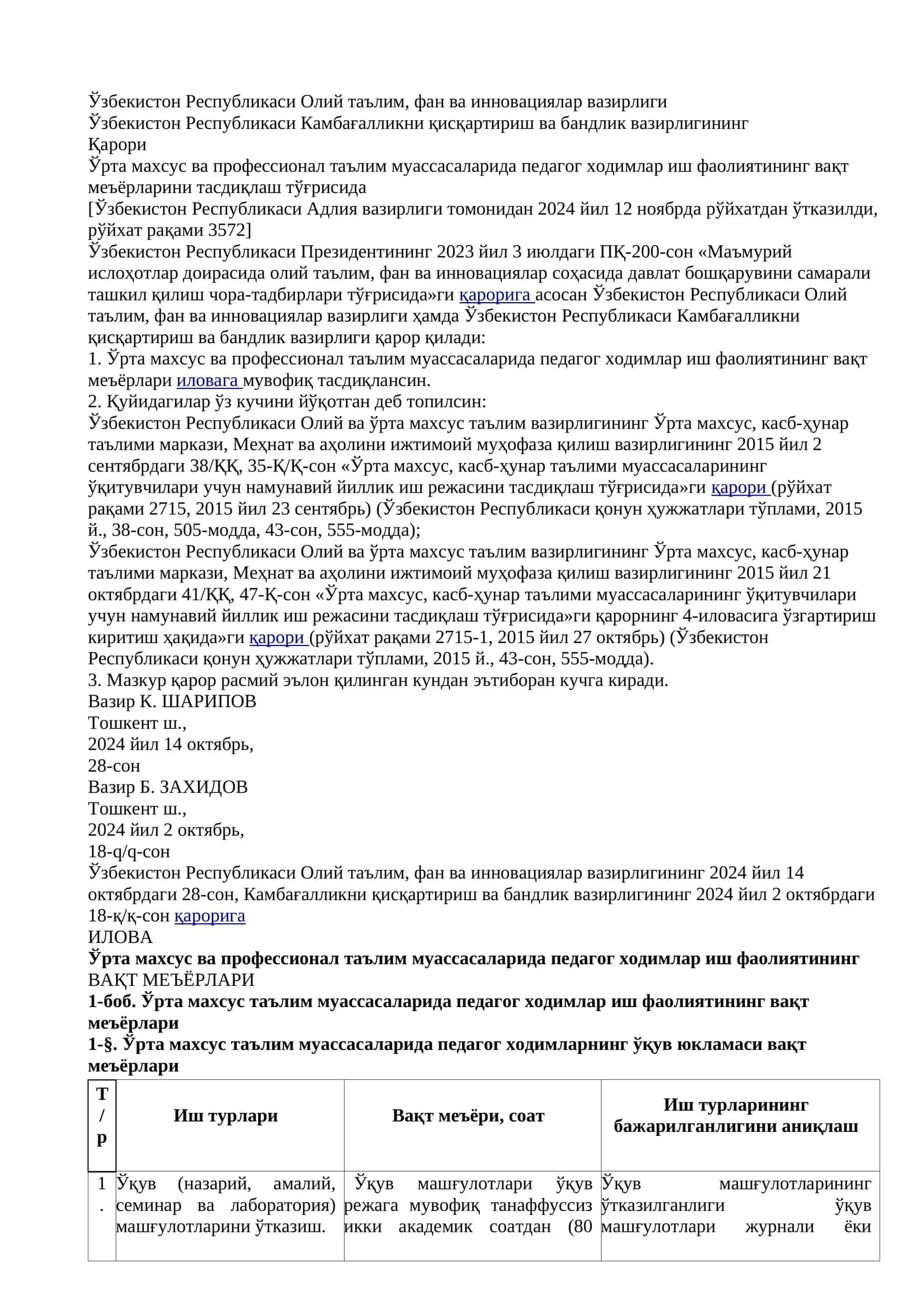35-72 pedagog hodimlar vaqt meyorlari