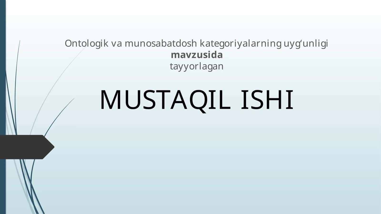 Ontologik va munosabatdosh kategoriyalarning uyg‘unligi
