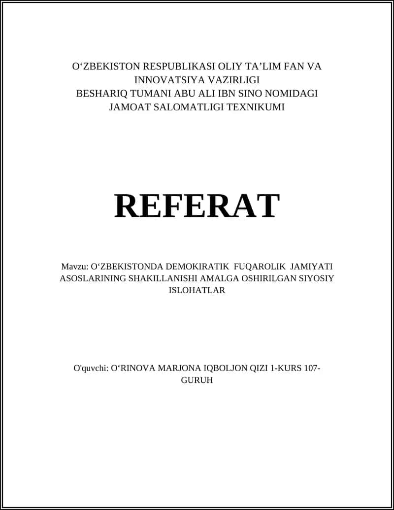 O‘zbekistonda demokratik fuqarolik jamiyatining shakllanishi tarixi