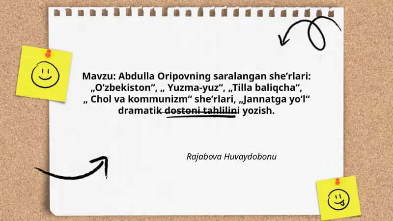 Abdulla Oripovning saralangan sheʼrlari
