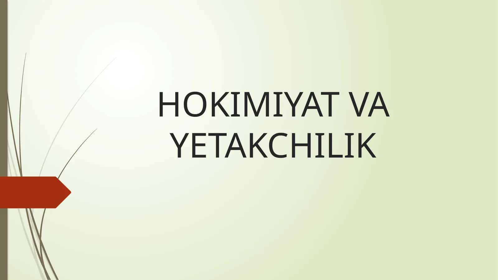 Hokimiyat va Yetakchilik