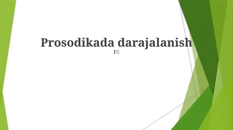 Prosodikada darajalanish