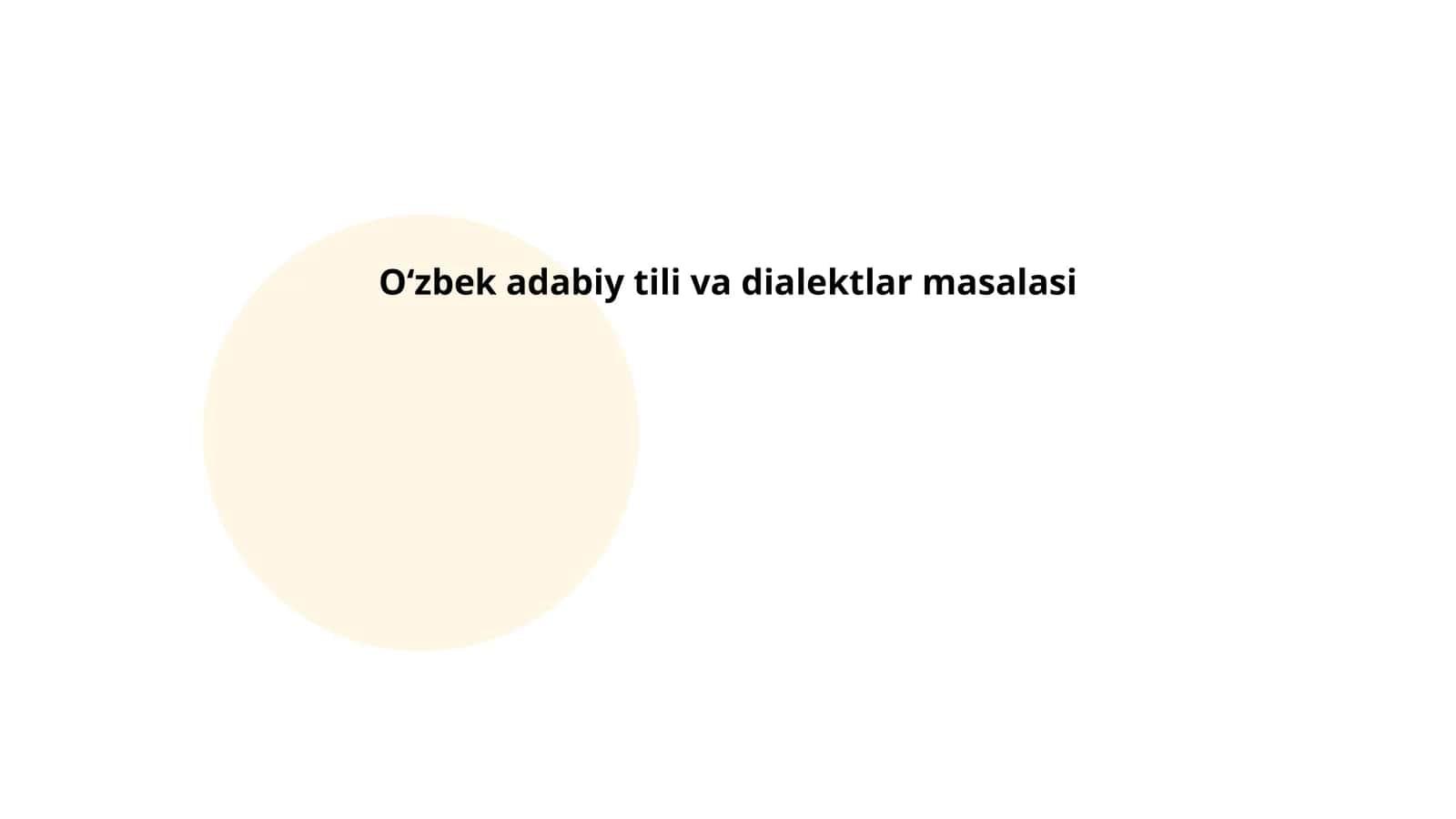 O‘zbek adabiy tili va dialektlar masalasi
