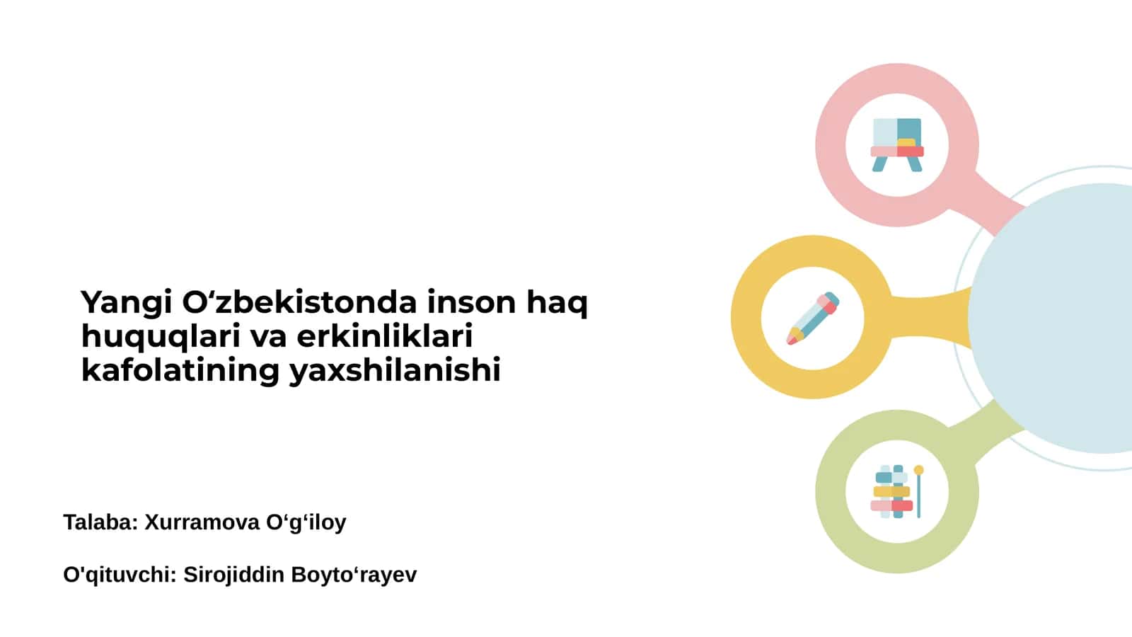 Yangi Oʻzbekistonda inson haq huquqlari va erkinliklari kafolatining yaxshilanishi