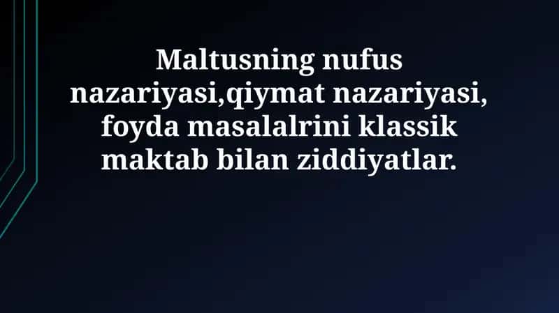 Maltusning nufus nazariyasi