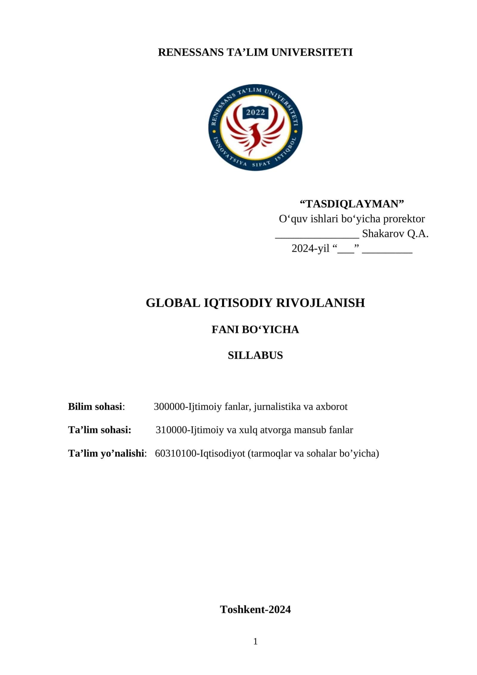 Global iqtisodiy rivojlanish