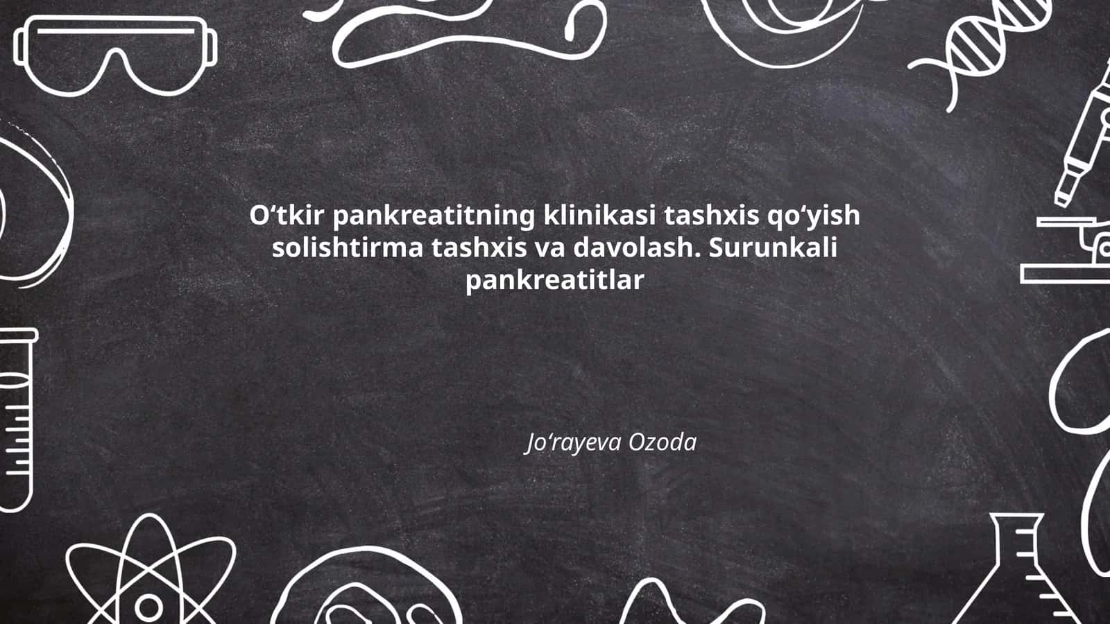 Oʻtkir pankreatitning klinikasi