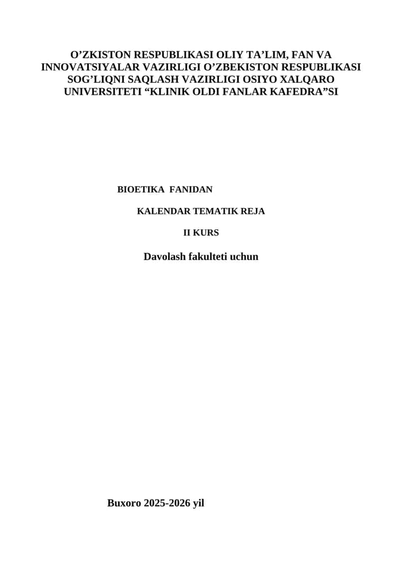 KALENDAR TEMATIK REJA II KURS