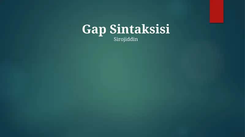Gap Sintaksisi