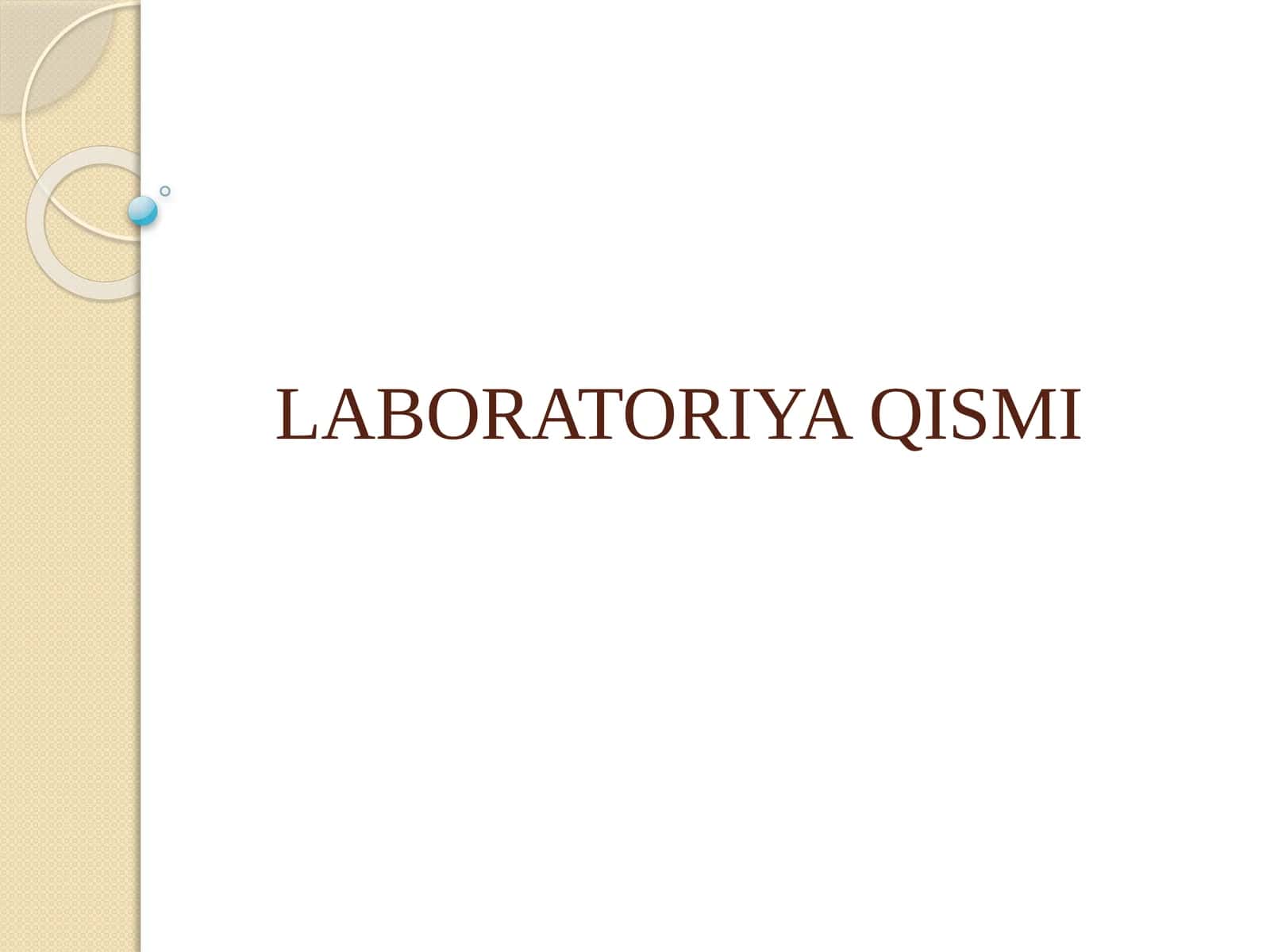 KIMYOVIY LABORATORIYADA TAJRIBA OLIB BORISHTARTIBI VA XAVFSIZLIK QOIDALARI