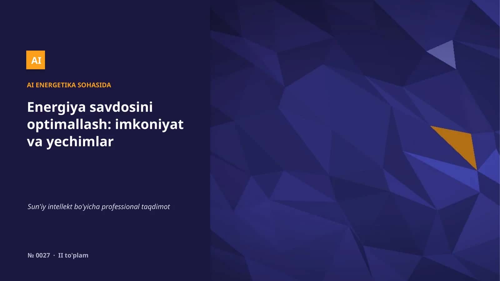 AI ENERGETIKA SOHASIDA
