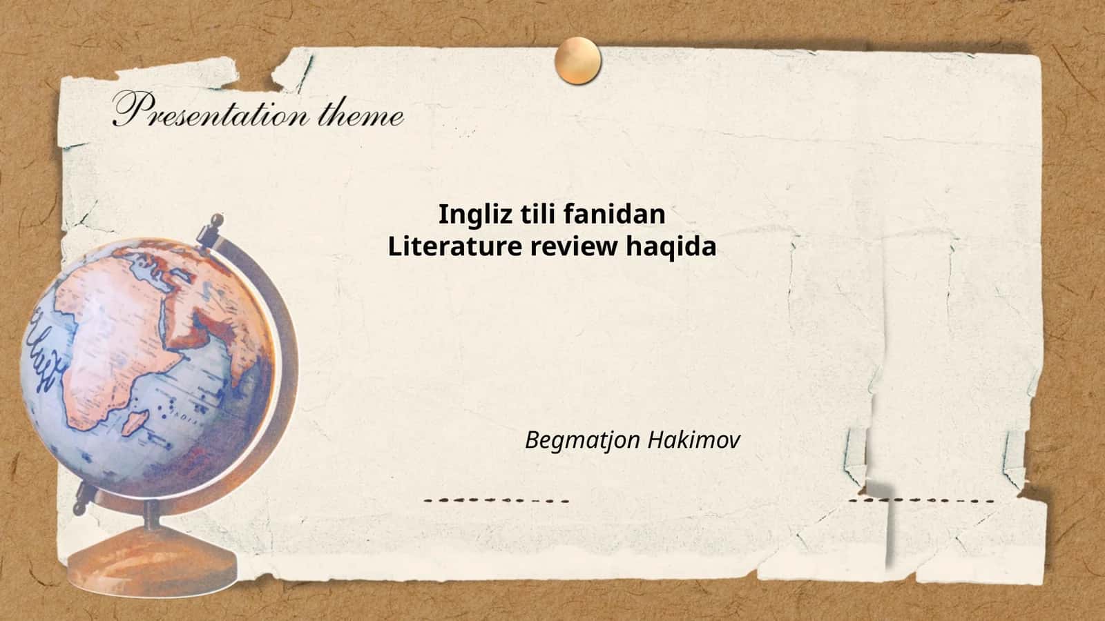 Ingliz tili fanidan Literature review haqida