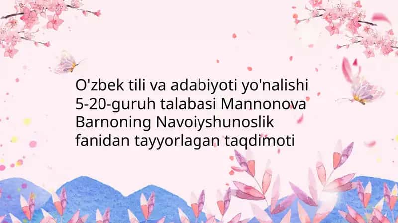 O'zbek tiliva adabiyoti yo'nalishi