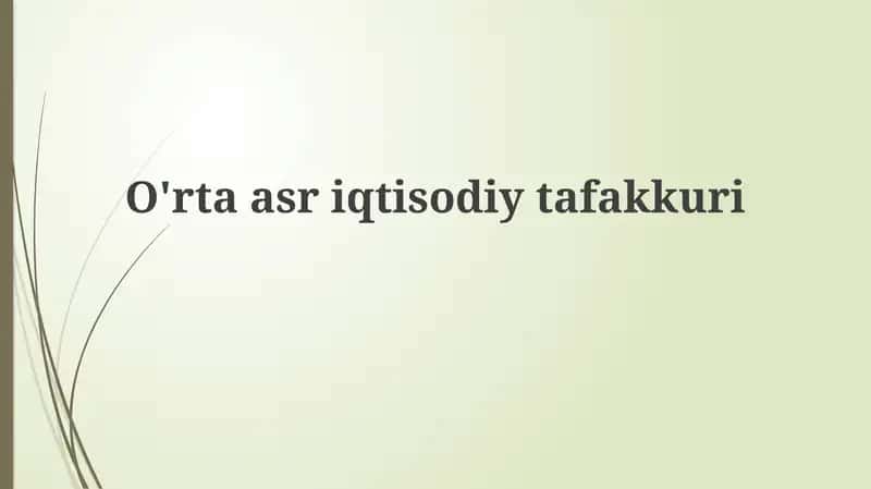 O'rtaasriqtisodiytafakkuri