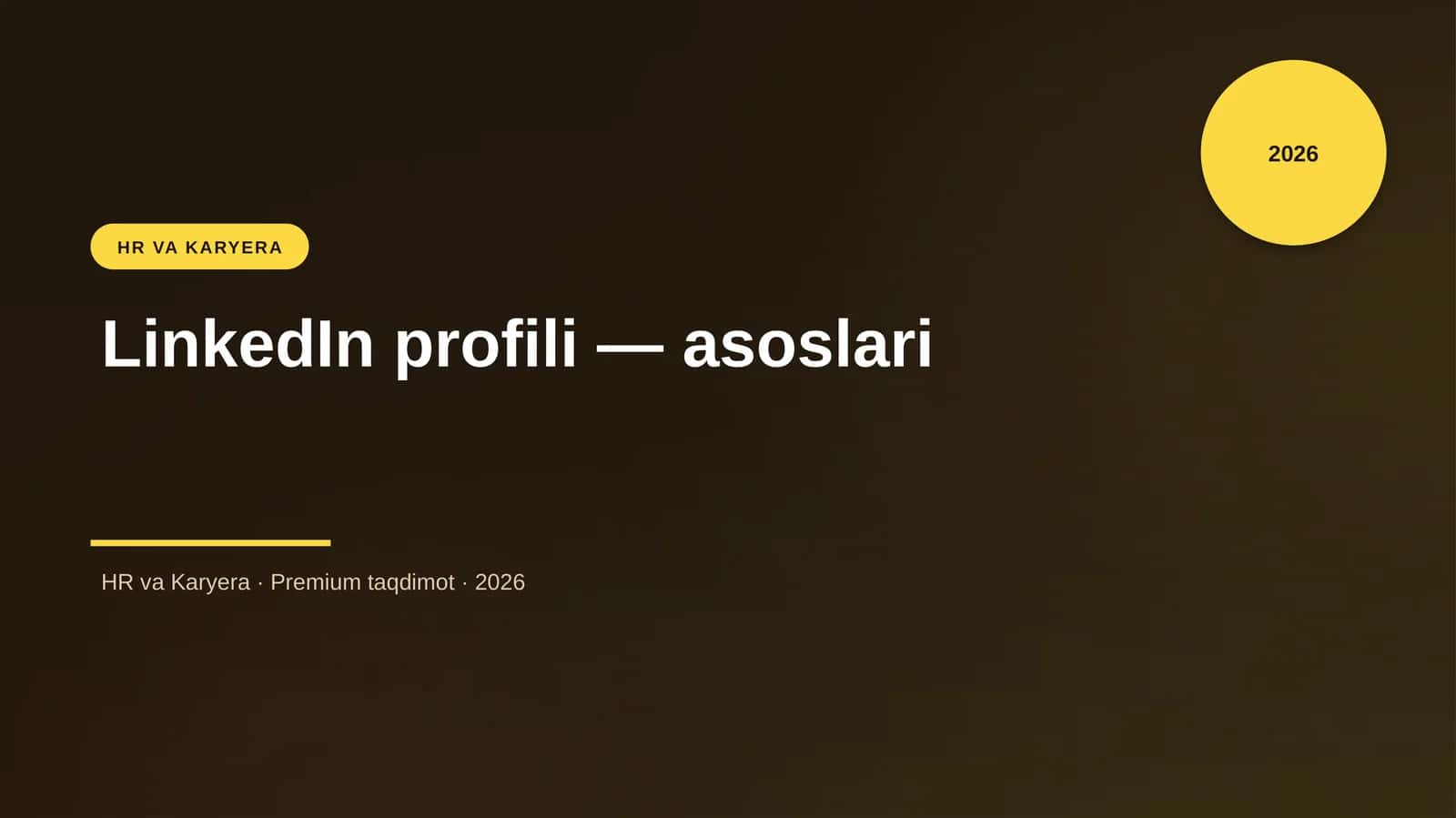 LinkedIn profili — asoslari