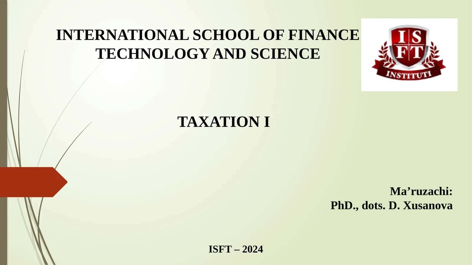 TAXATIONI