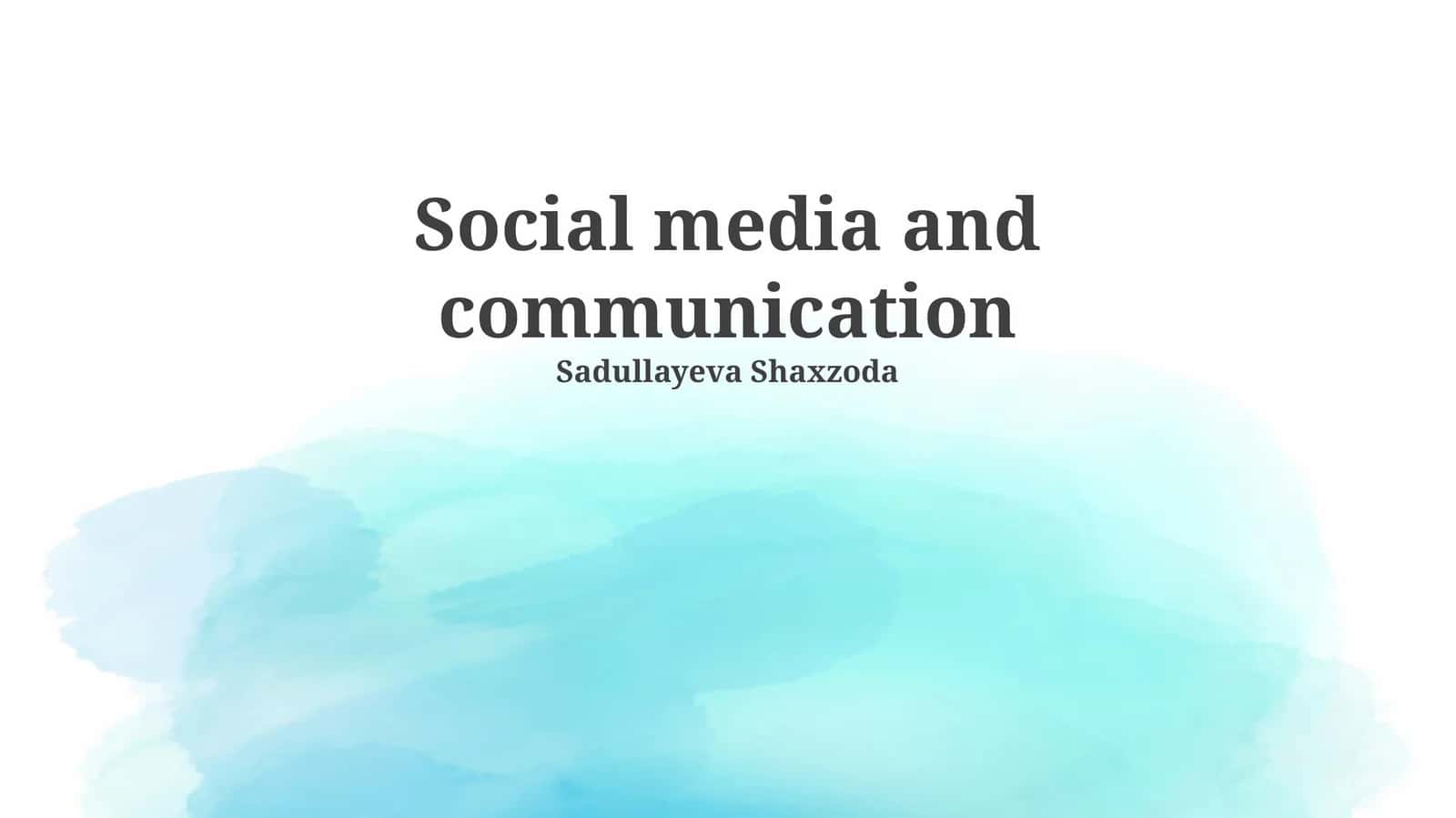 Social media and communication