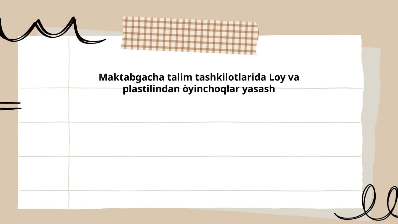 Maktabgacha talim tashkilotlarida Loy va plastilindan òyinchoqlar yasash
