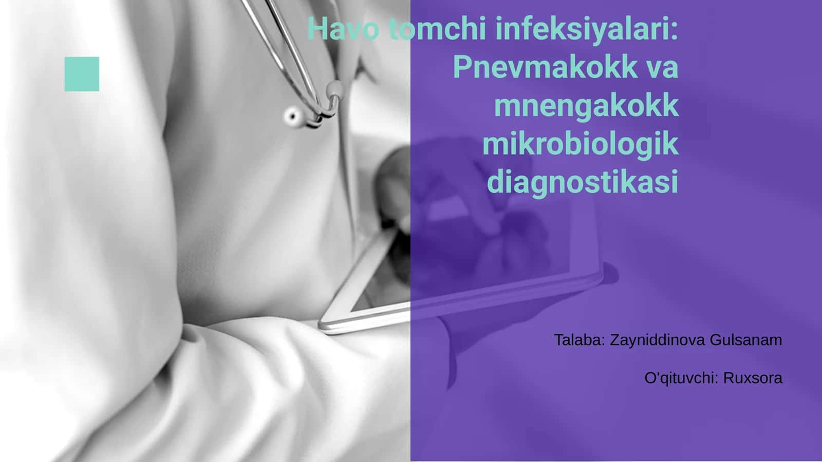 Havo tomchi infeksiyalari: Pnevmakokk va mnengakokk mikrobiologik diagnostikasi