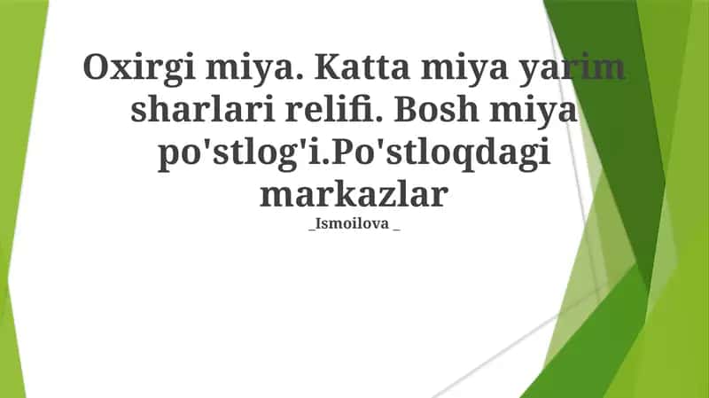 Miya yarim sharlari ve markazlari