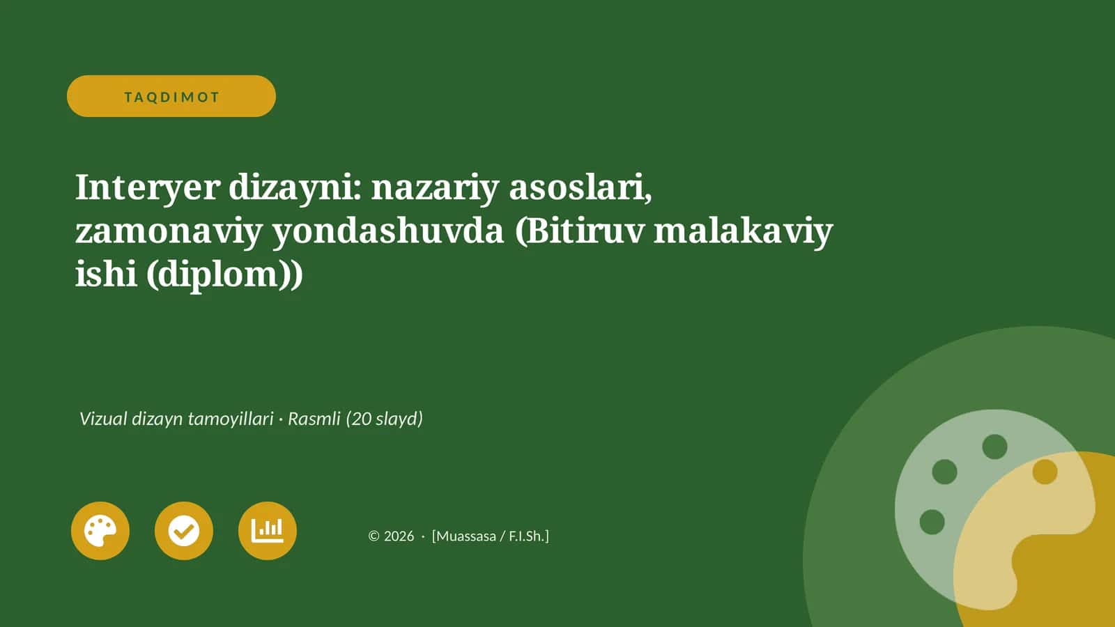 Interyer dizayni: nazariy asoslari, zamonaviy yondashuvda (Bitiruv malakaviy ishi (diplom))