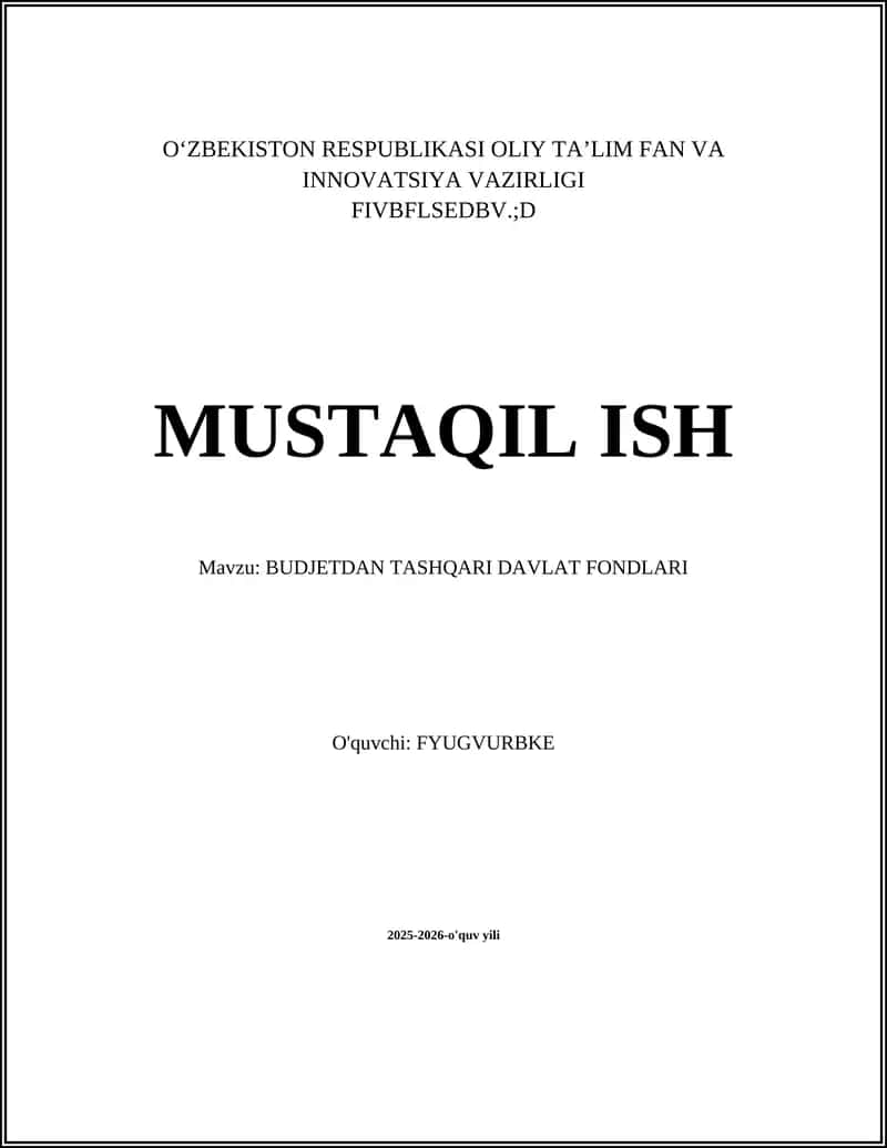 Budjetdan tashqari davlat fondlari