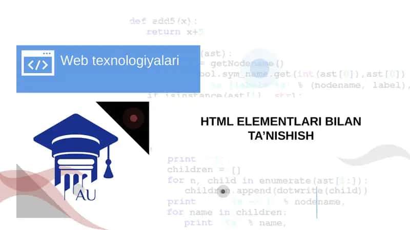Web texnologiyalari