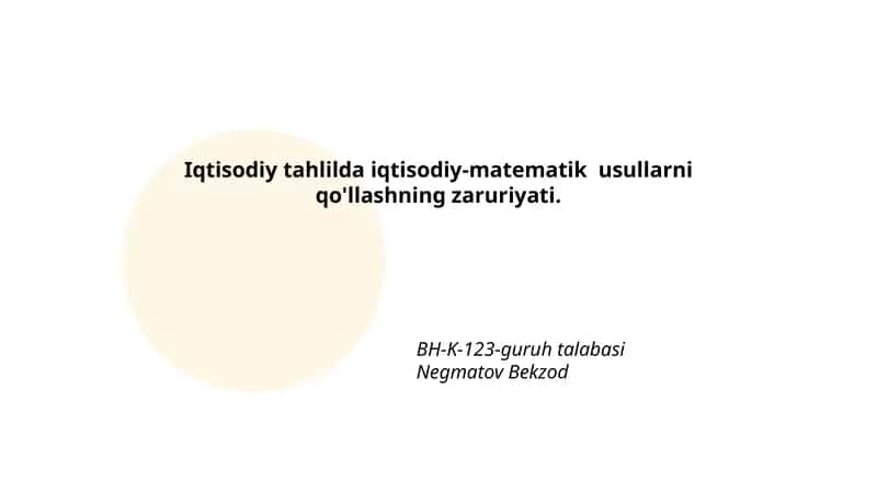 Iqtisodiy-matematik usullar