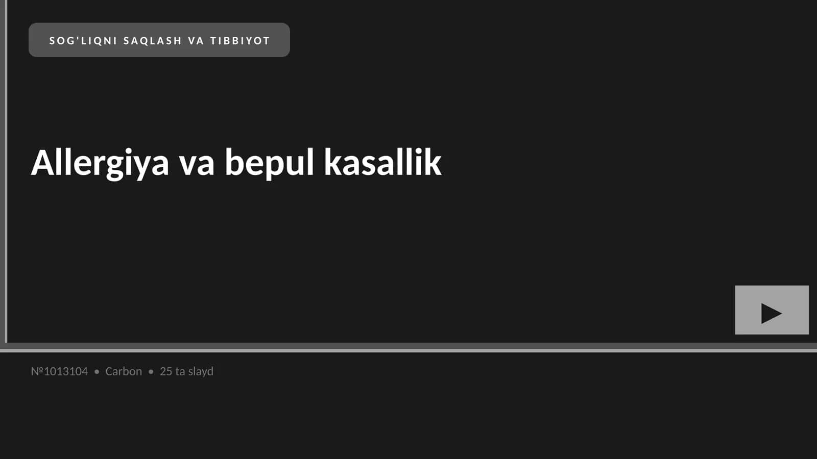 Allergiya va bepul kasallik