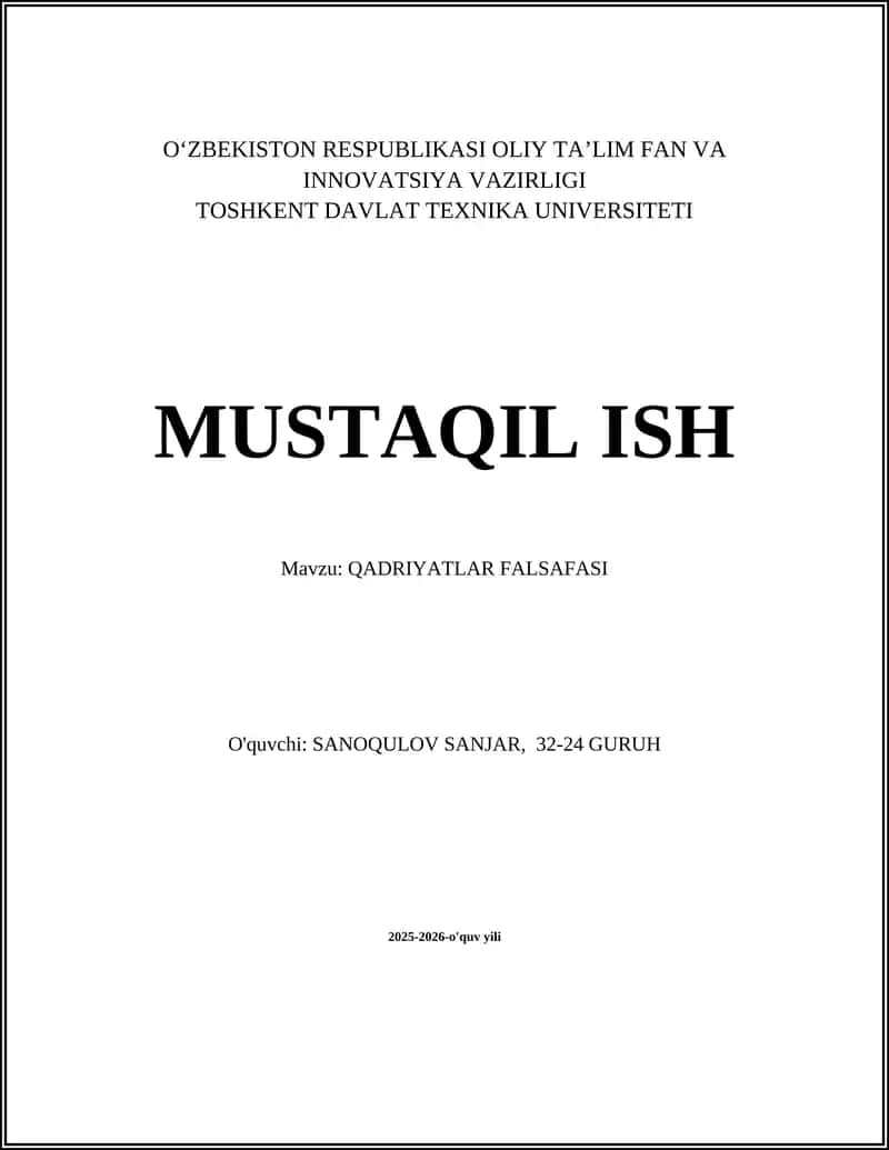 QADRIYATLAR FALSAFASI