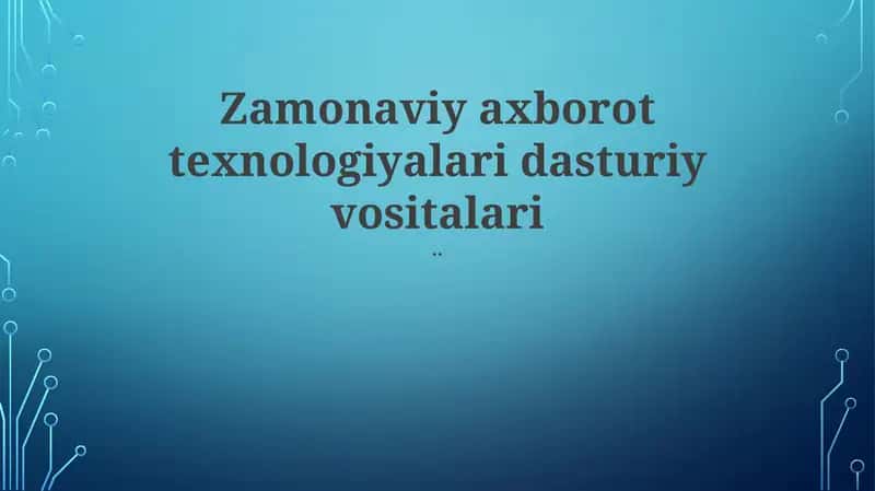 Zamonaviy IT dasturlari bulutga asoslangan arxitektura