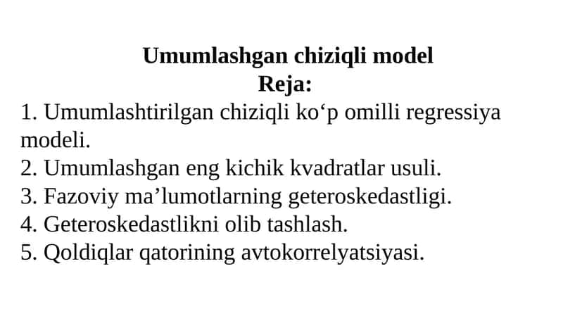 Umumlashgan chiziqli model
