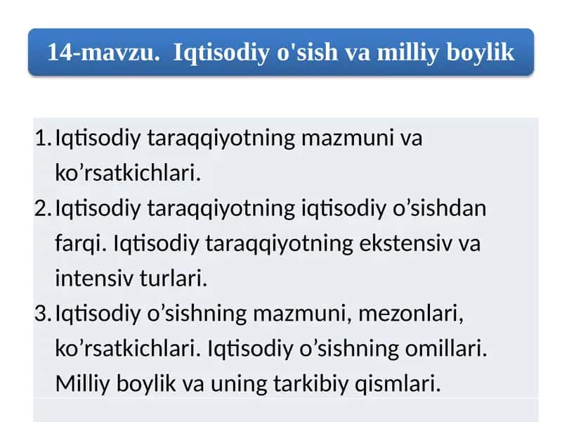 Iqtisodiy Taraqqiyot
