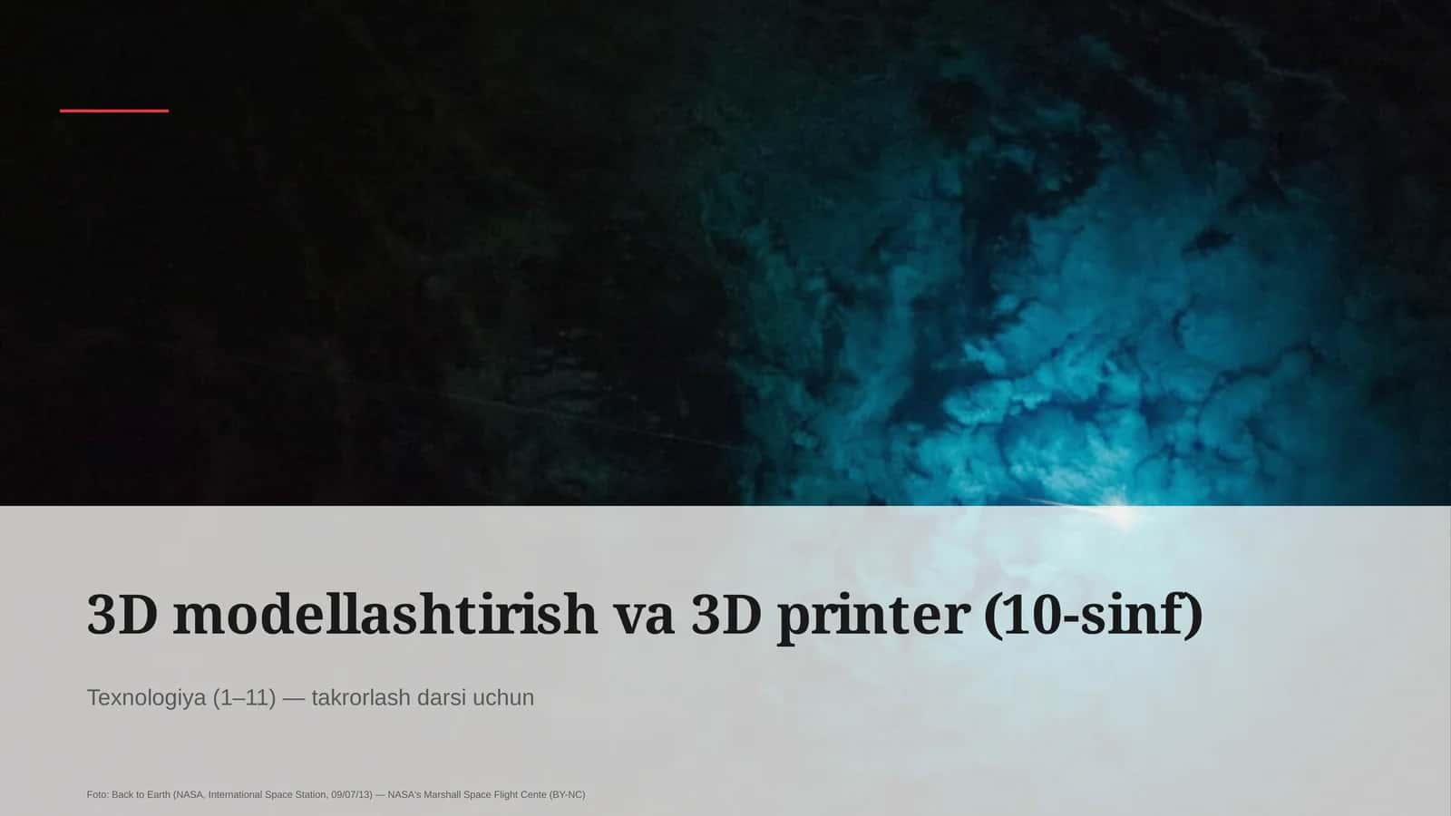 3D modellashtirish va 3D printer (10-sinf)