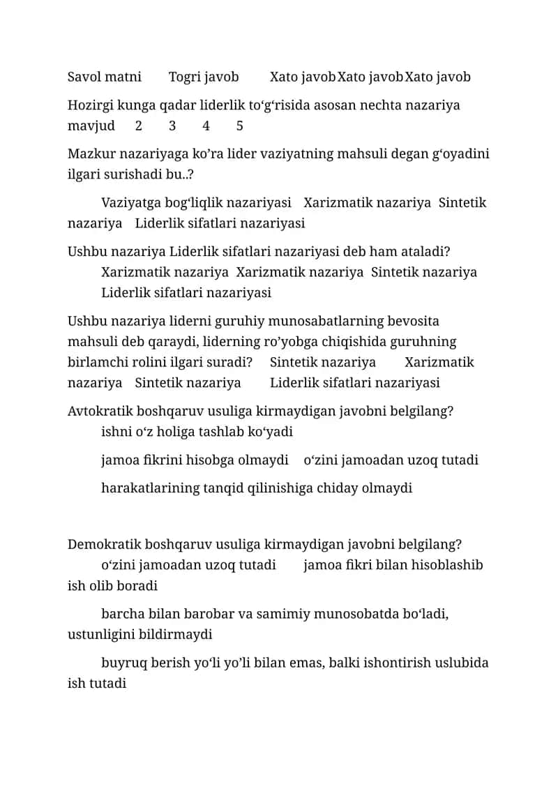 Liderlik nazariyasi