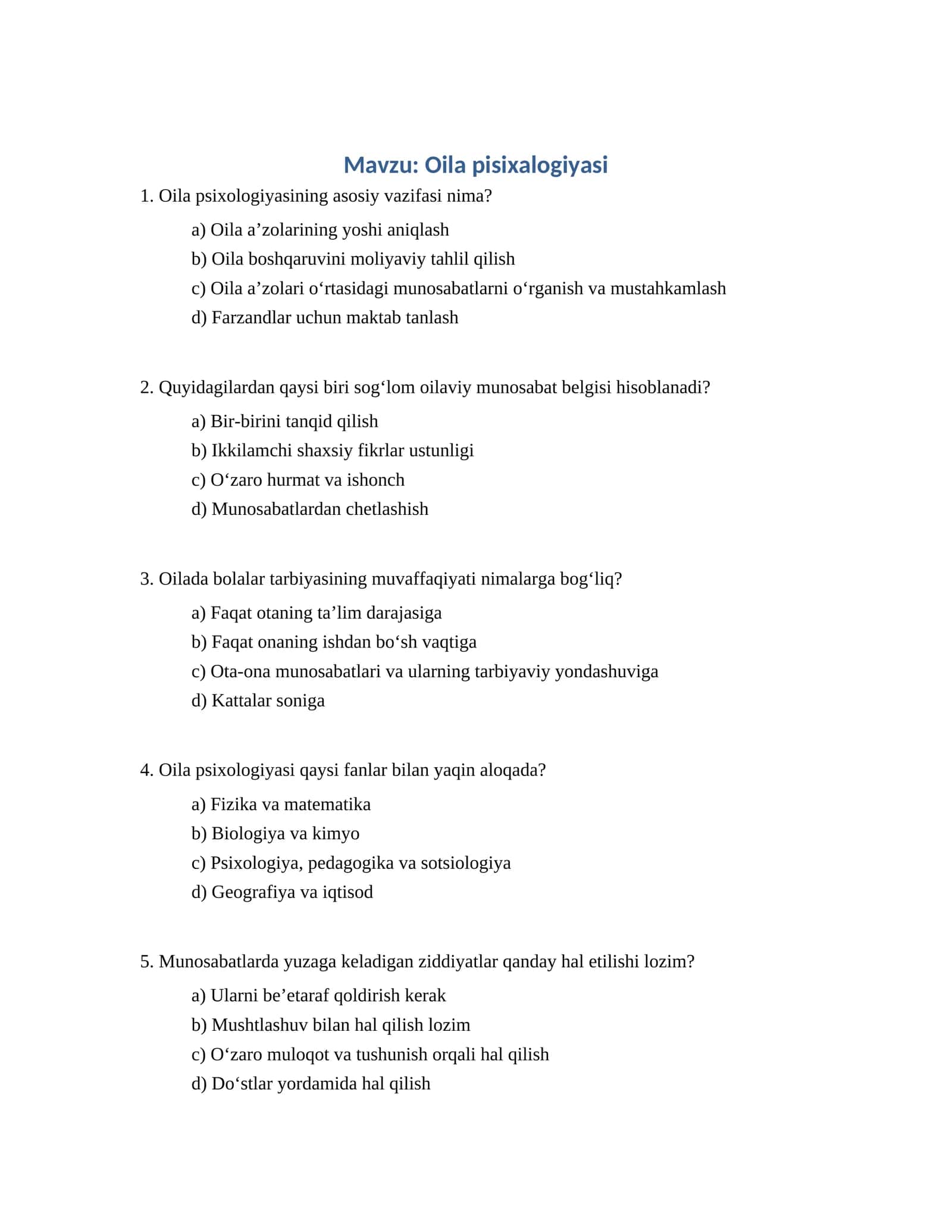 Oila psixologiyasi