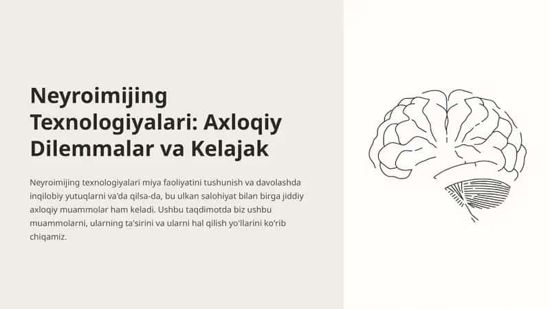 Neyroimijing Texnologiyalari: Axloqiy Dilemmalar va Kelajak