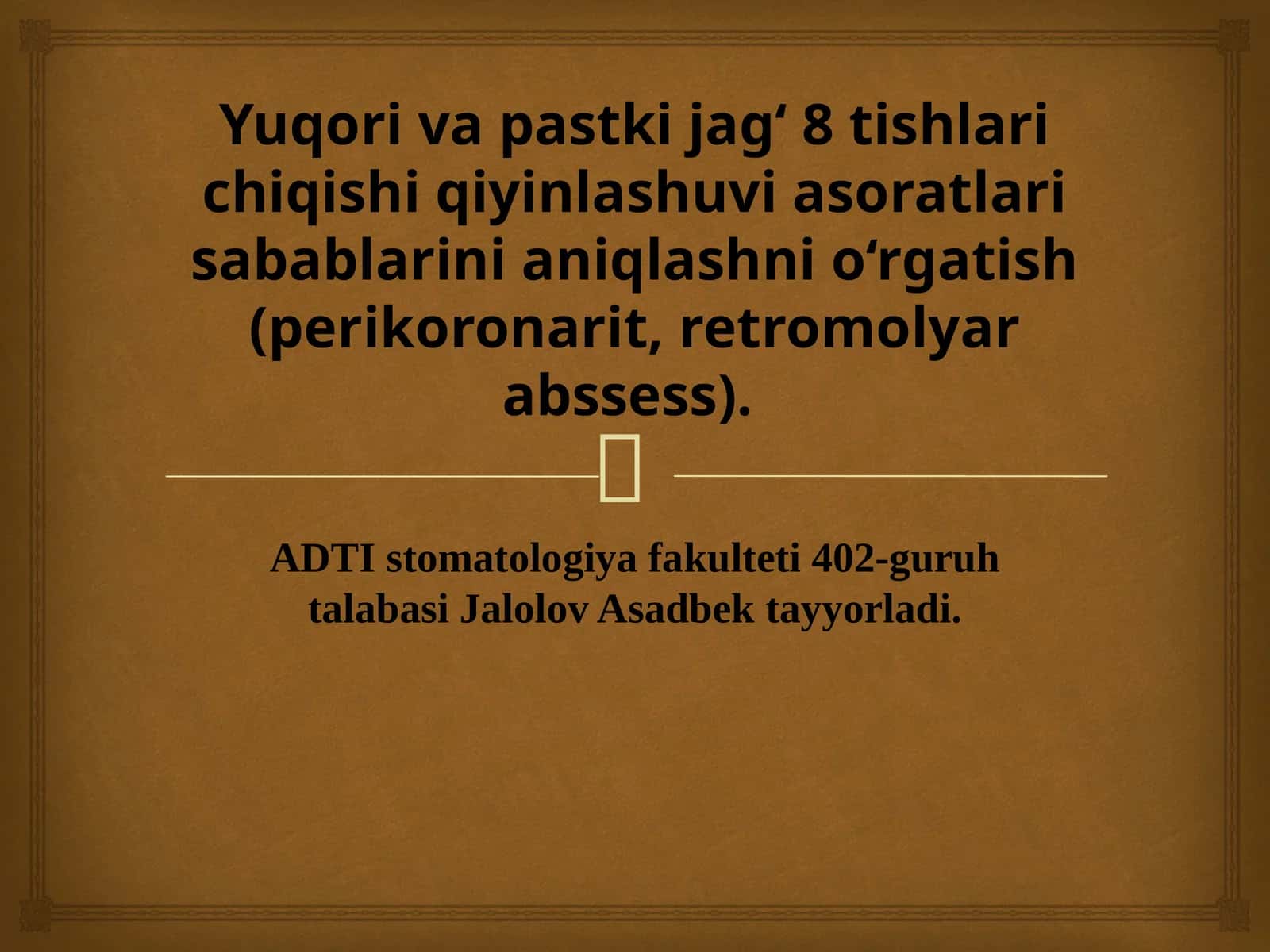 Yoyli protezlar bilan  protezlash