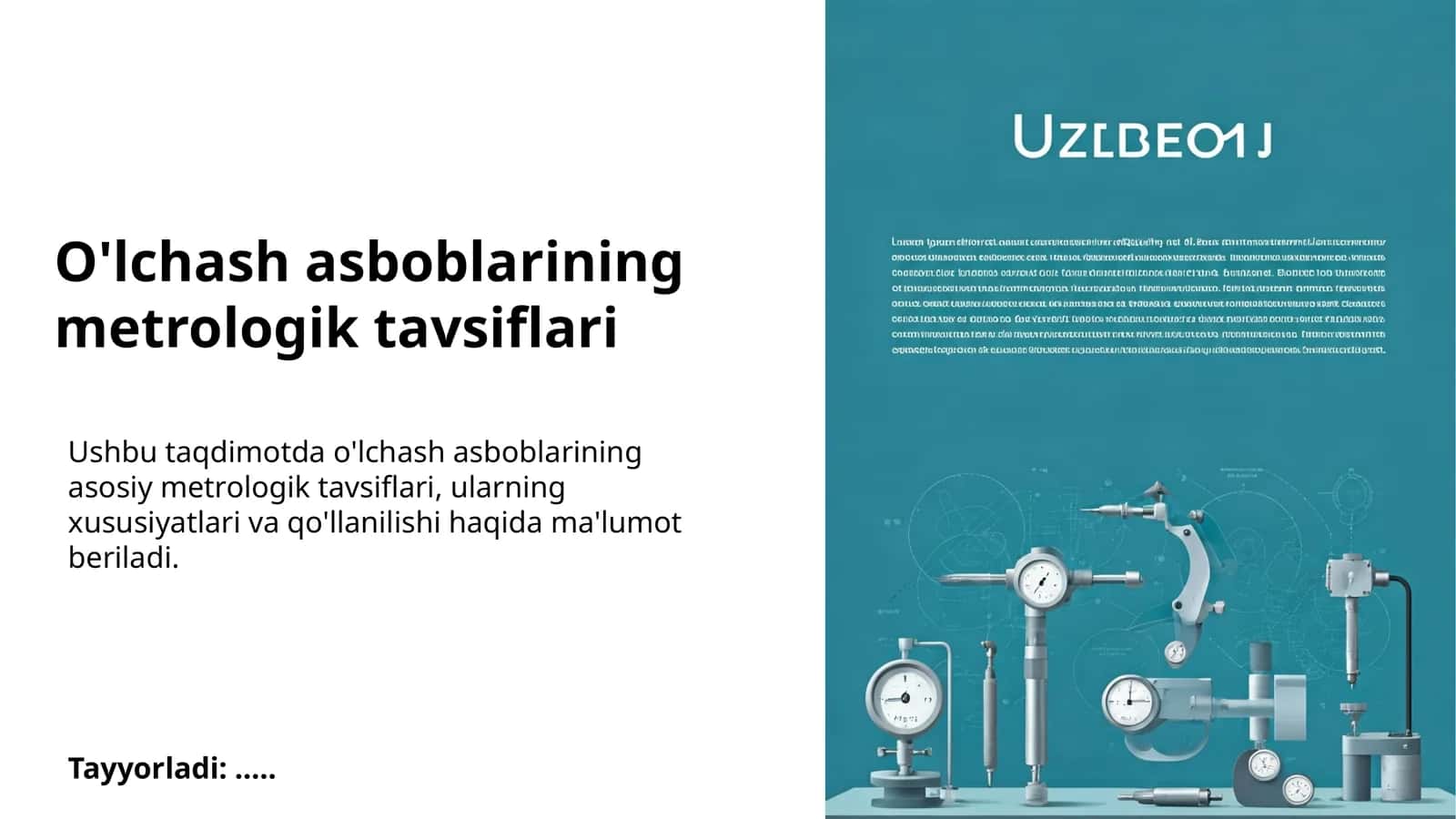 O'lchash asboblarining metrologik tavsiflari