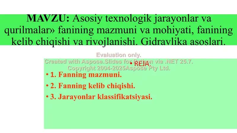 Neft va gazni qayta ishlash jarayonlari va uskunalari
