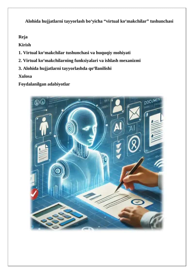 Virtual ko‘makchilar tushunchasi