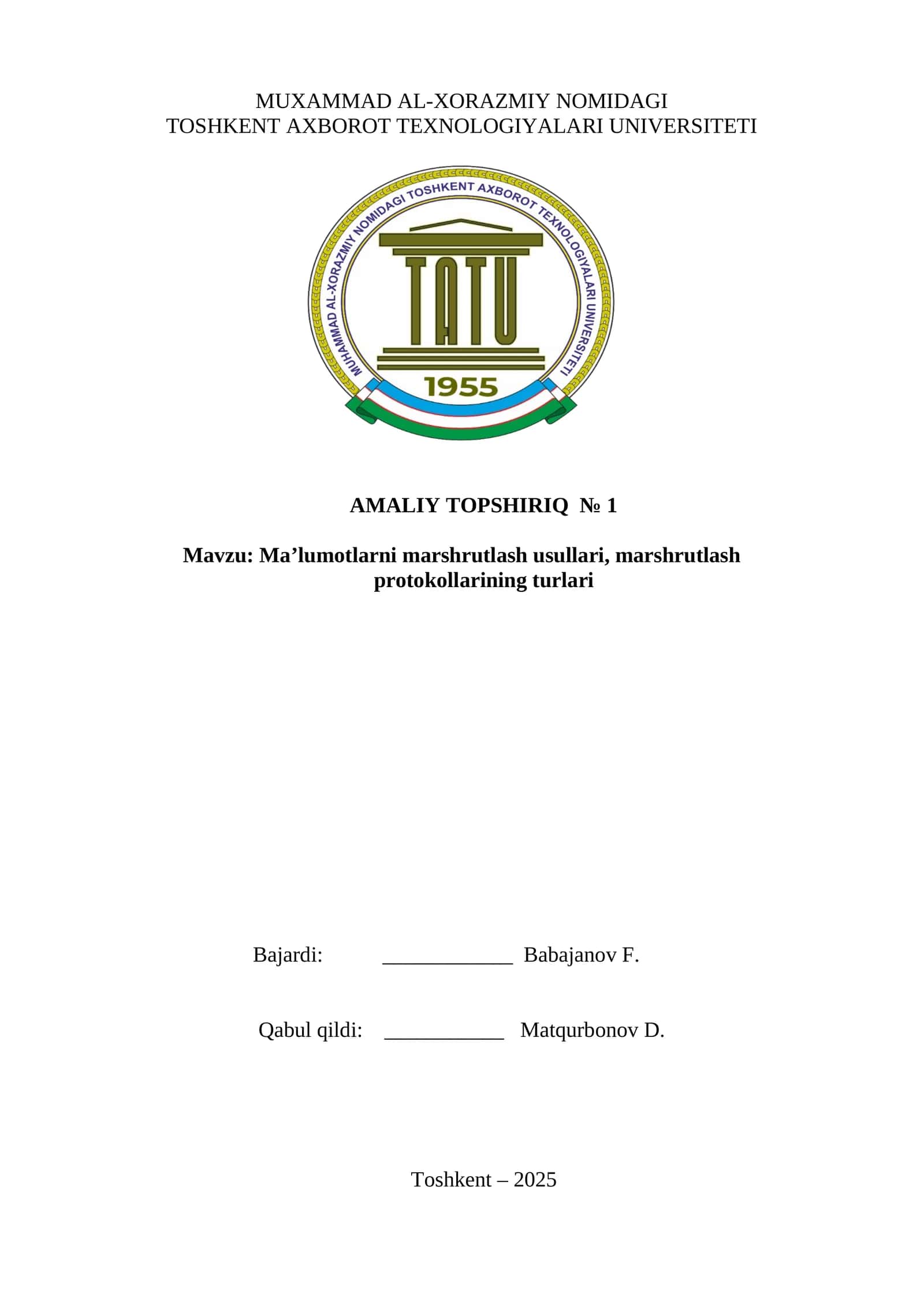 Ma’lumotlarni marshrutlash usullari, marshrutlash protokollarining turlari