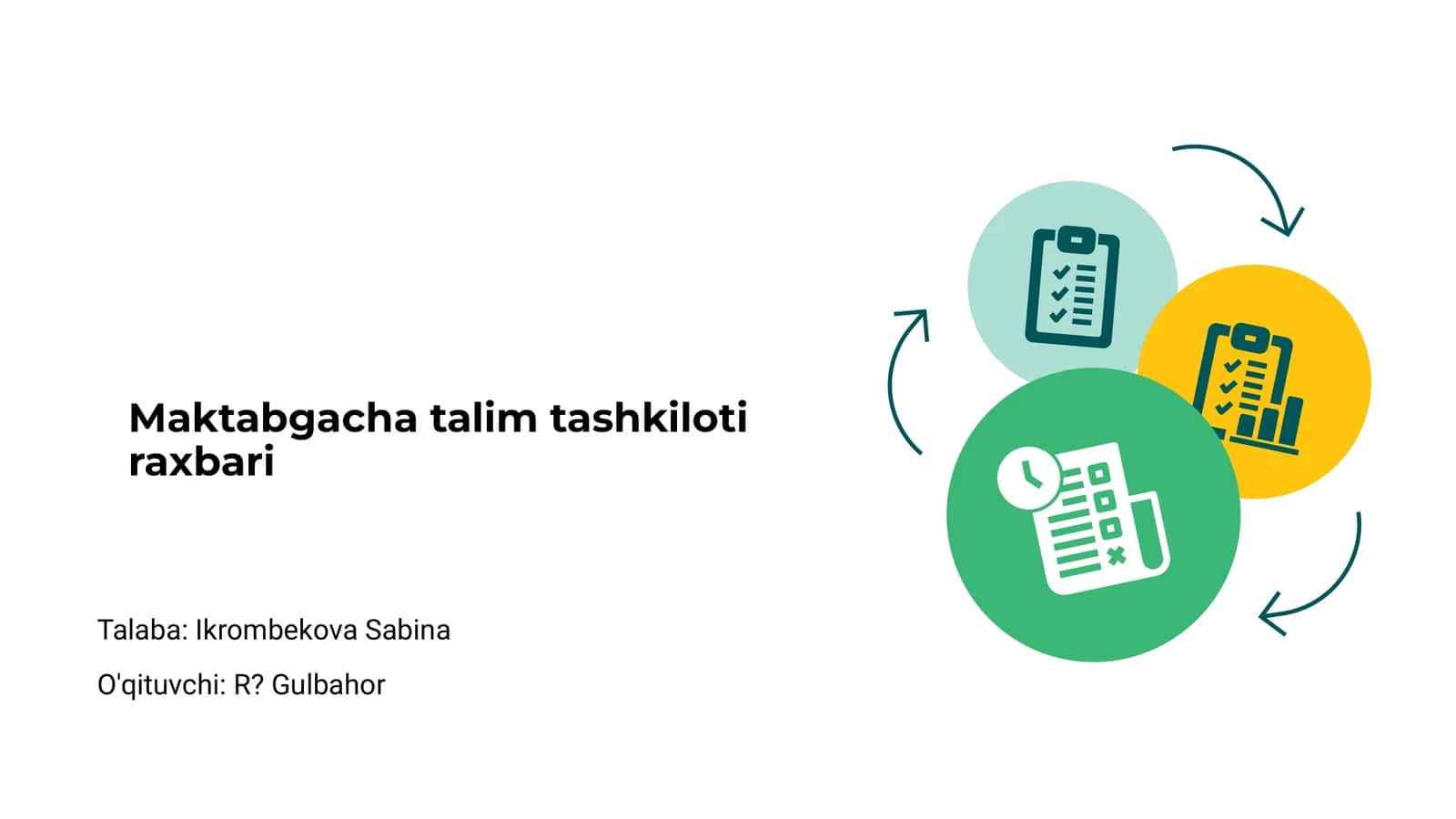 Maktabgacha talim tashkiloti raxbari