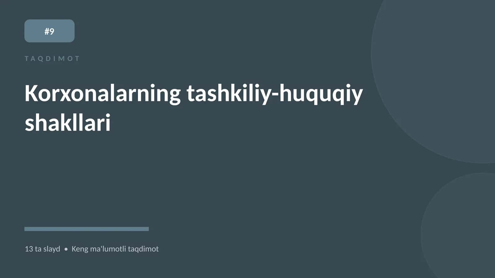 Korxonalarning tashkiliy-huquqiy shakllari